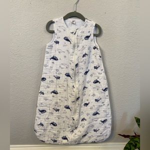 Nordstrom Cotton Sleep Sack Nautical Whale size 0-12 months